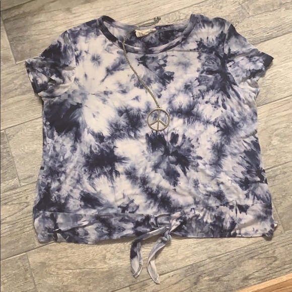 No Comment tie front tie-dye top - Picture 1 of 1